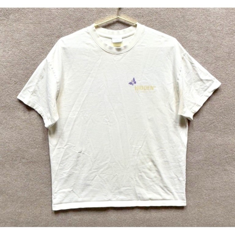 Hidden NY Men's Heavyweight Cotton T-Shirt Cream White XL Tee Graphic Print PPF